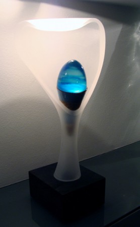 Objekt XIV ( 3 ), 2010, sklo, keramika, drevo